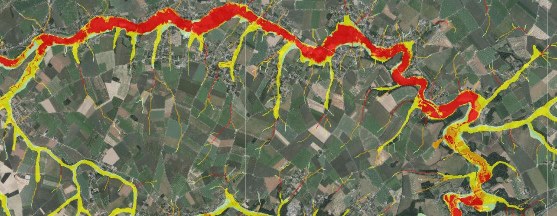 Carte des inondations en belgique